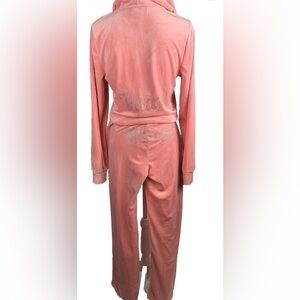 Juicy Couture Flamingo Pink Velour Tracksuit Set size M y2k Bling APPEARS NEW